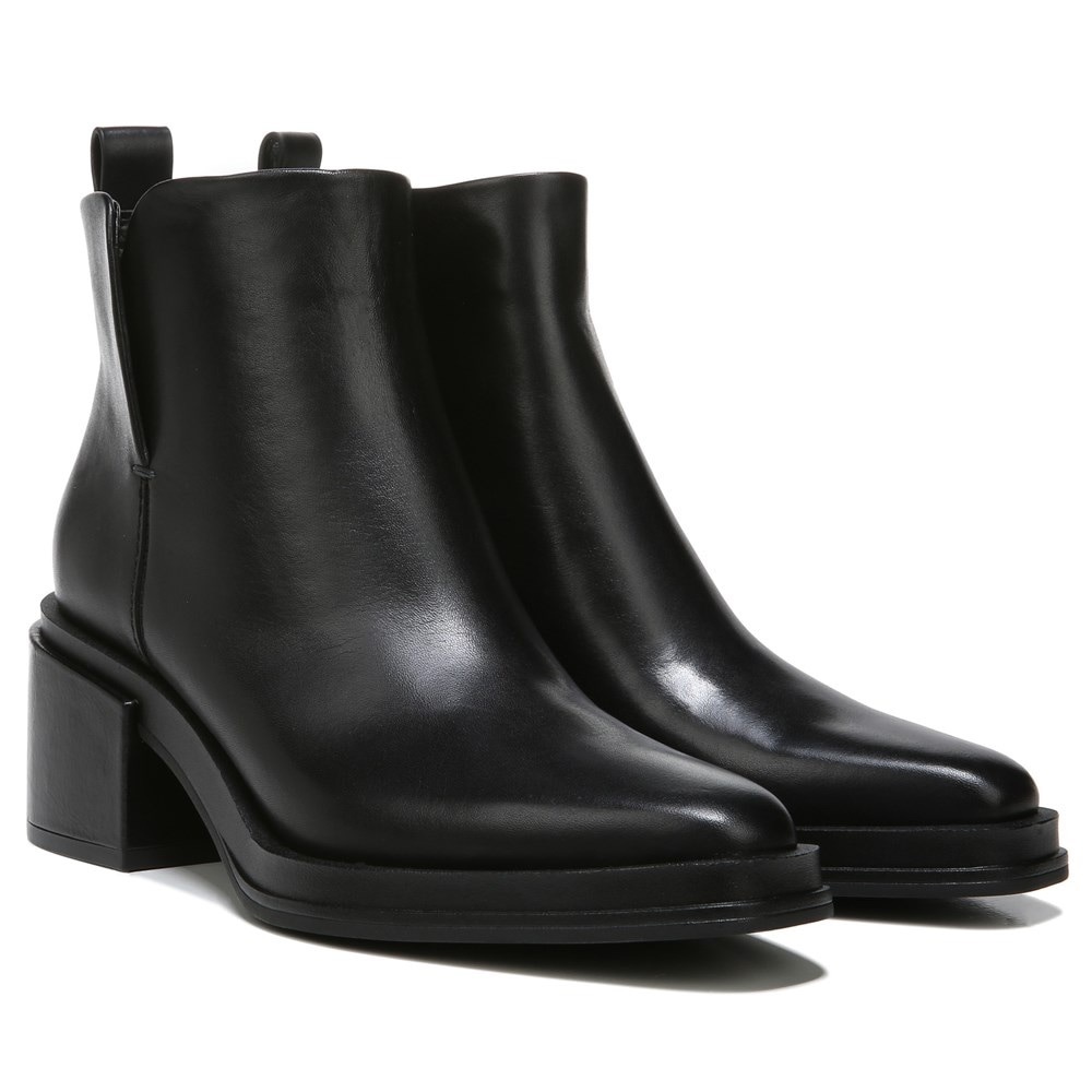 Franco Sarto Women’s Dalden Leather Bootie Color: Black Leather Size: 9.5 NEW.